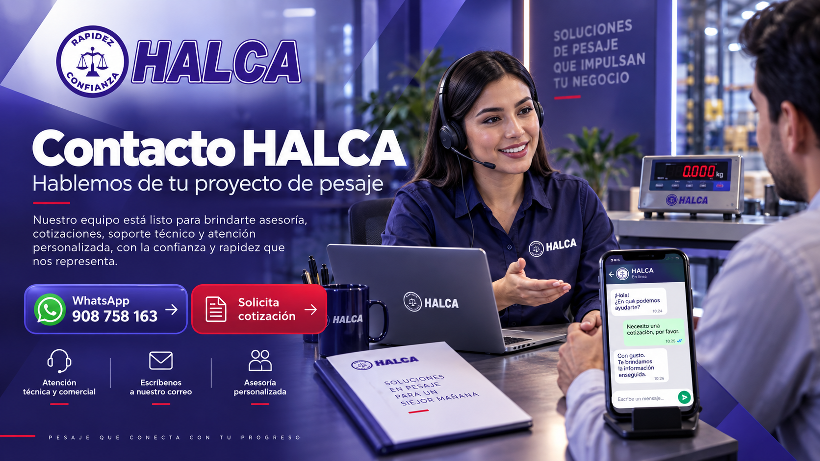 Contacto HALCA: atención personalizada, soluciones a medida y soporte técnico